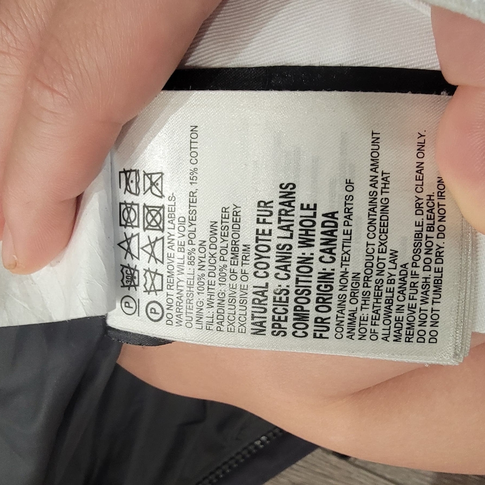 Canada Goose Long Duck Down Jacket With Hood, Small, Black (No Coyote Fur) - Picture 14 of 14